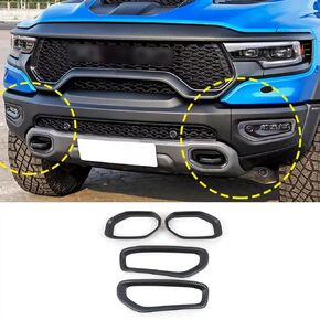 Car Accessories Fit for Dodge Ram 1500 2025 2024 2023 2022 2021 2020 Exterior Decoration Front Fog Light Lamp Frame Cover Trim (Matte Red) ABS 4 PCS