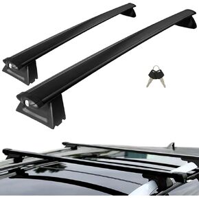 قضبان سقف سقف قابلة للقفل 220 رطل ، متوافقة مع 2011-2020 2021Jeep Grand Cherokee (مع قضبان جانبية مخبوزة) ، رفوف من الألومنيوم الشاقية على السطح السقف على السطح زورق الأمتعة
