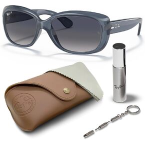 Ray -Ban RB4101 Jackie Ohh الشفافة الفراشة الشفافة على شكل نظارة شمسية مع حزمة مجموعة النظارات - جسر عالي - نظارة شمسية شاطئية