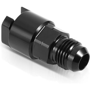 DNA MOTORING 8AN Male to 3/8" SAE Quick Disconnect Female Push On Fuel Line EFI Adapter Fitting, Black, FT-1-9050-08-38-BK