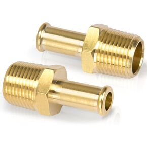 65380 Fuel Hose Fittings for Holley 12-289-11 and 350 SBC Fuel Pump for Holley 12-803 Bypass Pressure Regulator for Ford Mustang 289 3/8 Inch NPT to 3/8 Inch Barb