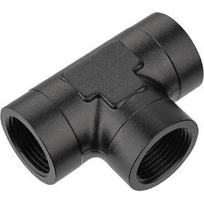 EVIL ENERGY 1/8 NPT Female Tee Fitting Adapter T Union Aluminum Black