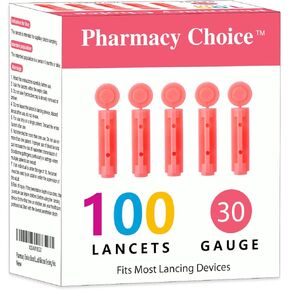 Blood Lancets,Twist Top Lancets for Lancing Devices,100Count ，30 Gauge Diabetes Lancets for Blood Glucose Testing,Pink