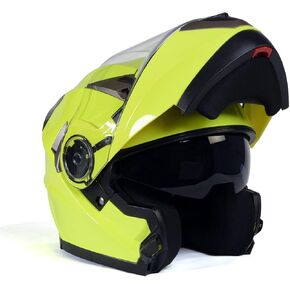Milwaukee Helmets MPH9809DOT مؤين النيون الأصفر الصفراء الدراجة النارية المتقدمة الدراجة النارية الدراجة النارية راكب الدراجة النارية مع DOPER DOWN - X -LARGE