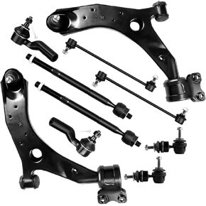 مجموعة تعليق Scitoo 10pcs للفترة 2004-2009 لـ Mazda 3 2006-2015 لـ Mazda 5-مع أجزاء التعليق السفلى ذراع الذراع الرابط الداخلي والخارجي قضيب الربط الخارجي