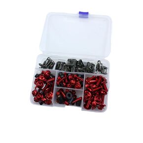دراجة نارية 177pcs M5 M6 Fairing Bolt Kit مسامير الزجاج الأمامي السحابات الفولاذ المقاوم للصدأ مقاطع البراغي مقاطع الجوز مجموعة مجموعات تركيبات غسالات مسامير للدراجات النارية دراجات موتوكروس الرياضية الأحمر (الذهب)