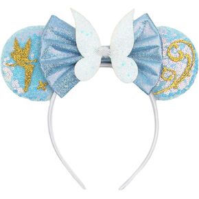 Mouse Ears Headband for Women Girls, Fairly Ears for Adult Kids Princess Dress Accessories Decorations Fairly Party park ears hair accessories for Girls