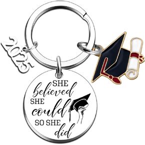 She Believed She Could So She Did Graduation Decorations 2025 Class of 2025 Graduation Keychain 2025 Graduation Gifts for Girl Women High School College Senior Gifts for Girls 2025