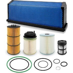 Replace AF27879 P551005 FS19915 PF9908 Filter Kit Fits for Freightliner Cascadia DD13 DD15 DD16, Engine Filter Kit Includes Oil Filter, Air Filter, Fuel Water Separator and Fuel Filter Element
