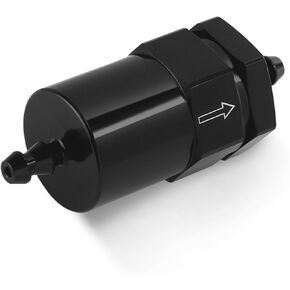 3/8'' Inline Fuel Filter, 30 Micron Billet Fuel Filters, Upgraded Inline Fuel Filter with 3/8 Inch Barb Inlet/Outlet for Most Automotive EFI or Carb Fuel Systems (Black)