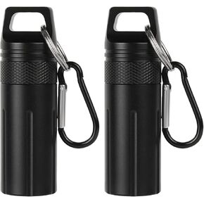SHIDOW Portable Ashtray with Lid, Mini Travel Outdoor Cigarettes Ashtray with carabiner for Travelling, Camping, Picnic, Indoor Auto, Home, Sand, Car, Patio (2Pcs Black)