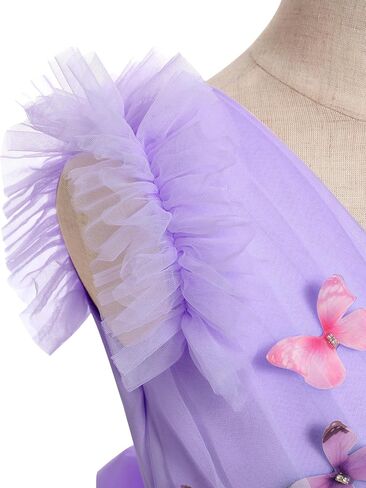 IDOPIP Toddler Baby Girls Butterfly Tutu Dress Ruffle Tulle Kids Princess Flower Girl Wedding Pageant Birthday Party Dresses in Saudi Arabia