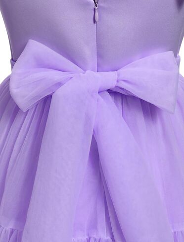 IDOPIP Toddler Baby Girls Butterfly Tutu Dress Ruffle Tulle Kids Princess Flower Girl Wedding Pageant Birthday Party Dresses in Saudi Arabia