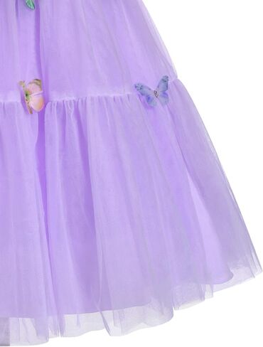 IDOPIP Toddler Baby Girls Butterfly Tutu Dress Ruffle Tulle Kids Princess Flower Girl Wedding Pageant Birthday Party Dresses in Saudi Arabia