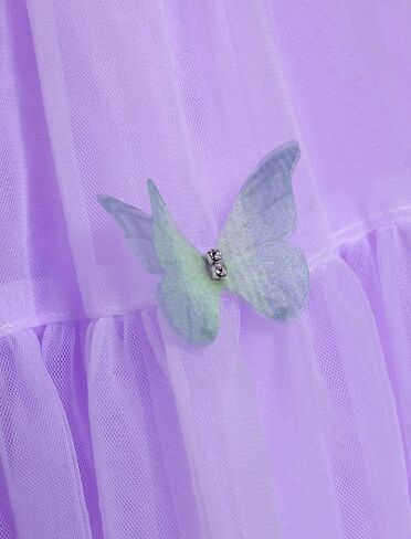 IDOPIP Toddler Baby Girls Butterfly Tutu Dress Ruffle Tulle Kids Princess Flower Girl Wedding Pageant Birthday Party Dresses in Saudi Arabia