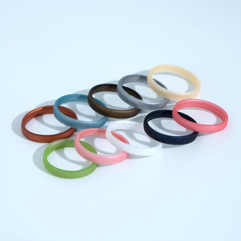 10/6/4 Packs Engagement Rings Women, Thin and Stackable Rings Silicone Women Wedding Bands，Rubber Promise Rings for Gift, Anniversary Ring for Work Out- 2.5mm Width - 1.8mm Thick in Saudi Arabia