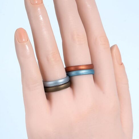 10/6/4 Packs Engagement Rings Women, Thin and Stackable Rings Silicone Women Wedding Bands，Rubber Promise Rings for Gift, Anniversary Ring for Work Out- 2.5mm Width - 1.8mm Thick in Saudi Arabia
