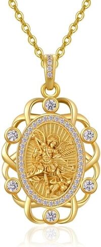 AENEAS Patron Saint Necklace 925 Sterling Silver Patron St Medals Amulet Pendant Protection Jewelry for Women in Saudi Arabia