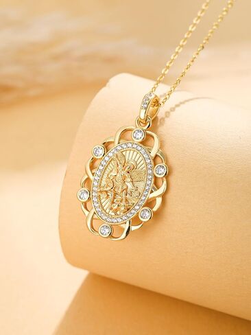 AENEAS Patron Saint Necklace 925 Sterling Silver Patron St Medals Amulet Pendant Protection Jewelry for Women in Saudi Arabia