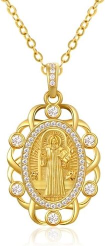 AENEAS Patron Saint Necklace 925 Sterling Silver Patron St Medals Amulet Pendant Protection Jewelry for Women in Saudi Arabia
