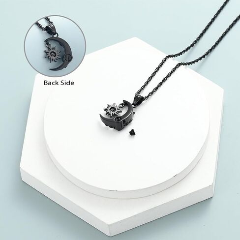 shajwo Cremation Jewelry Crescent Moon and Sun Rose Urn Necklaces for Ashes for Women Men Memorial Human Ashes Pendant in Saudi Arabia