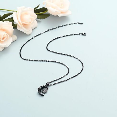 shajwo Cremation Jewelry Crescent Moon and Sun Rose Urn Necklaces for Ashes for Women Men Memorial Human Ashes Pendant in Saudi Arabia