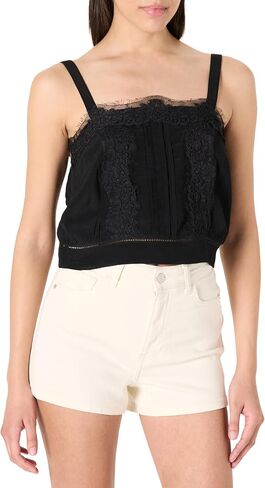 The Drop Women's Standard Joylin Lace Inset Feminine Top in Saudi Arabia