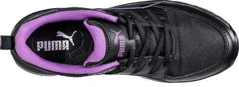 PUMA Women's Stepper Low Industrial Shoe, Black-Purple, 9 in Saudi Arabia