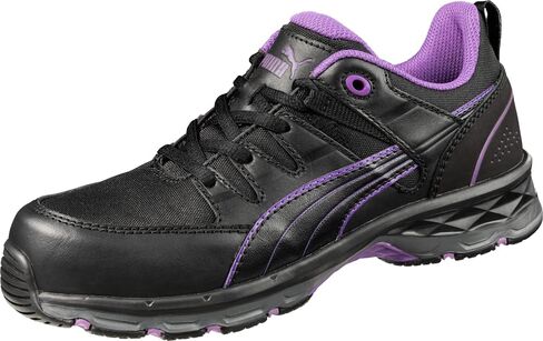PUMA Women's Stepper Low Industrial Shoe, Black-Purple, 9 in Saudi Arabia