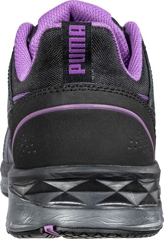 PUMA Women's Stepper Low Industrial Shoe, Black-Purple, 9 in Saudi Arabia