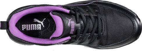 PUMA Women's Stepper Low Industrial Shoe, Black-Purple, 9 in Saudi Arabia