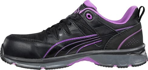 PUMA Women's Stepper Low Industrial Shoe, Black-Purple, 9 in Saudi Arabia