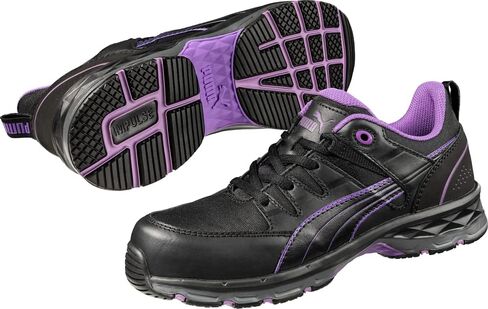 PUMA Women's Stepper Low Industrial Shoe, Black-Purple, 9 in Saudi Arabia
