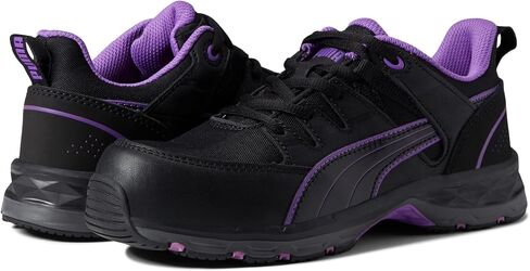 PUMA Women's Stepper Low Industrial Shoe, Black-Purple, 9 in Saudi Arabia