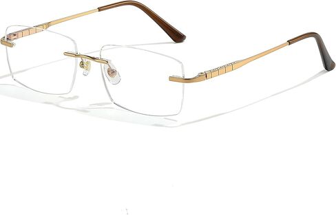 Titanium Rimless Glasses Frame for Men Rectangle Optical Frameless Eyeglasses Frame Lightweight Eyewear YJ2356 in Saudi Arabia