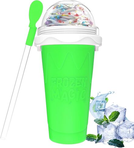 Slushie Maker Cup, Magic Quick Frozen Smoothies Cups for Homemade Milk Shake Ice Cream Maker, Cooling Cup, Double Layer Squeeze Slushy Maker Cups, Birthday Gifts for Kids Mom Dad(Pink) in Kuwait