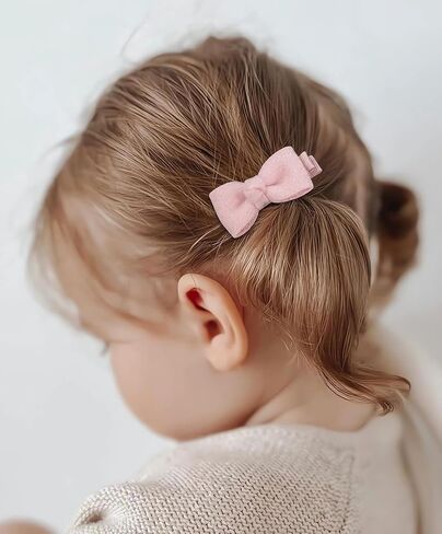 40pcs Baby Hair Clips Tiny Bow Hair Clips for Newborn No Slip Toddler Mini Hair Bow Barrettes Hair Accessories for Baby Fine Hair Girls Infant Toddlers in Kuwait
