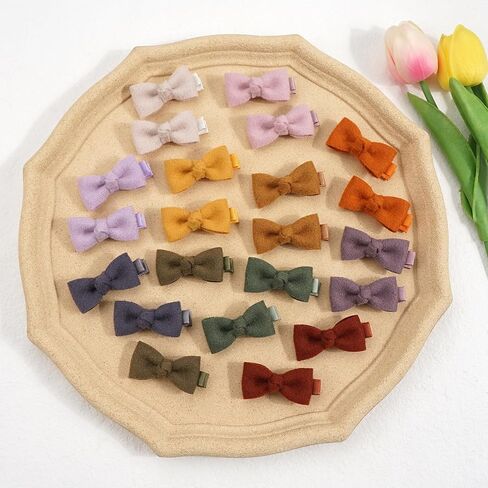 40pcs Baby Hair Clips Tiny Bow Hair Clips for Newborn No Slip Toddler Mini Hair Bow Barrettes Hair Accessories for Baby Fine Hair Girls Infant Toddlers in Kuwait