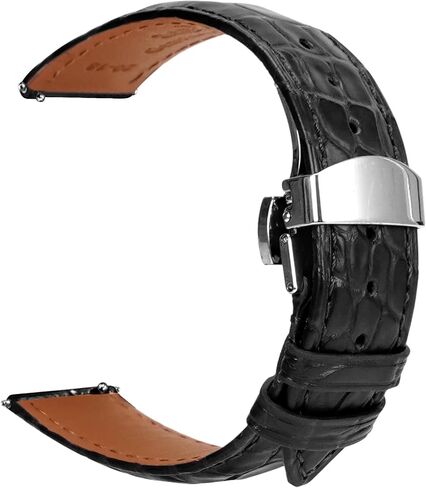 Leather Watch Bands for Men,Leather Watch Band Quick Release Watch Straps,Alligator Watch bands Replacement Strap for Men and Women 18mm 20mm 21mm 22mm in Saudi Arabia