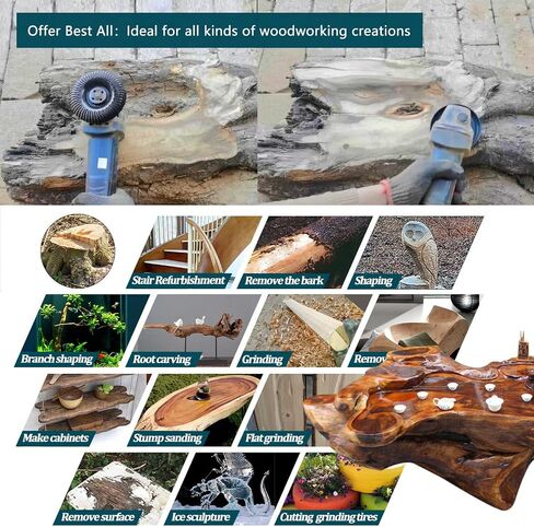 OBA Wood Carving Disc Set 3 PCS 4-1/2" Wood Grinding Wheel Sets with 7/8" Arbor for Angle Grinder Grinding and Polishing in Saudi Arabia