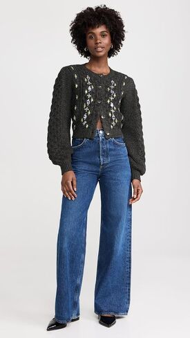 Cinq à Sept Women's Joelle Embellished Cable Cardigan in Saudi Arabia