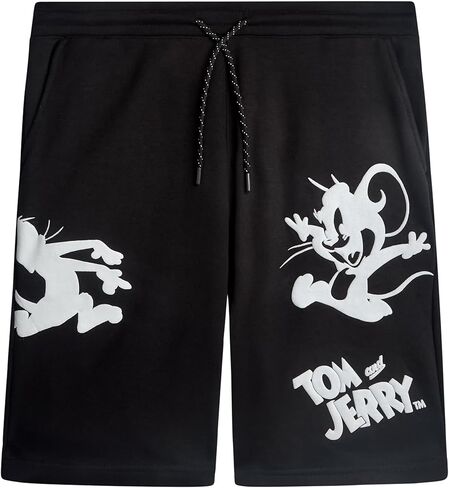 Southpole Tom and Jerry Mens Athletic Shorts - Lightweight Cotton Active Summer Pull-On Graphic Shorts for Men (Sizes: S-XL) in Saudi Arabia