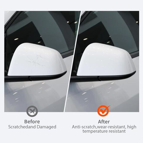 Compatible with Tesla Model Y Side Mirror Cover Replacement 2020-2024, Right Passenger Pearl Door Rearview Mirror Cover Caps,Compatible with 2020 2021 2022 2023 2024 Tesla Model Y Accessories(White) in Saudi Arabia