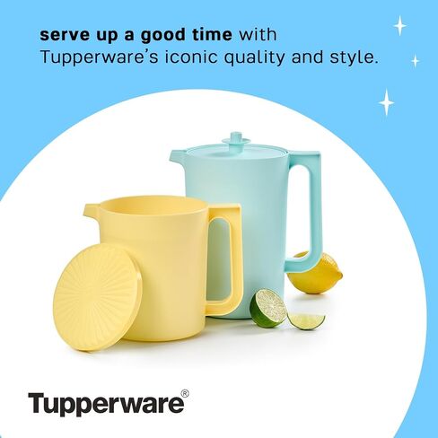 Tupperware Heritage Pitcher Set in Vintage Colors - Dishwasher Safe & BPA Free - (Set of 2) in Saudi Arabia