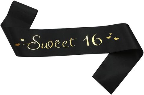 Sweet 16 Birthday Sash Ideal for Girls Sweet Sixteen 16th Birthday Party BS16 (3 Pcs-Set A) in Saudi Arabia