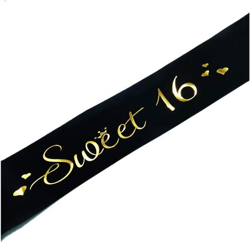 Sweet 16 Birthday Sash Ideal for Girls Sweet Sixteen 16th Birthday Party BS16 (3 Pcs-Set A) in Saudi Arabia