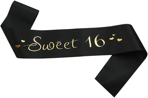 Sweet 16 Birthday Sash Ideal for Girls Sweet Sixteen 16th Birthday Party BS16 (3 Pcs-Set A) in Saudi Arabia