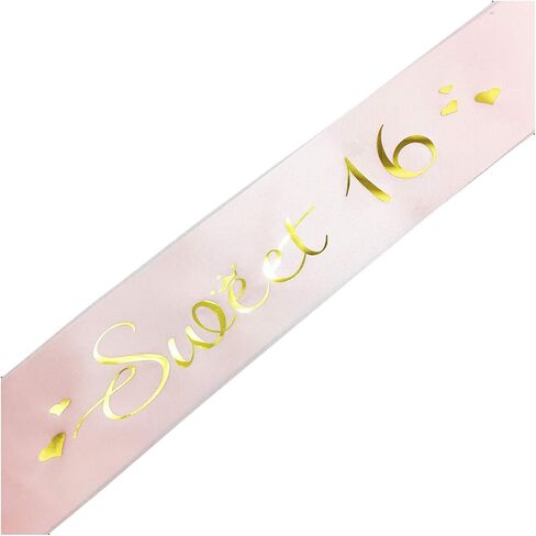 Sweet 16 Birthday Sash Ideal for Girls Sweet Sixteen 16th Birthday Party BS16 (3 Pcs-Set A) in Saudi Arabia