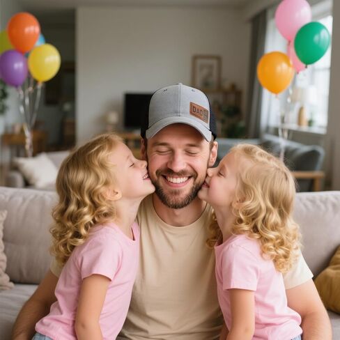 Dad Hat 2025, Gifts for New Dads, Leather Patch Adjustable Daddy Trucker Caps for Father's Day Birthday Gift in Saudi Arabia
