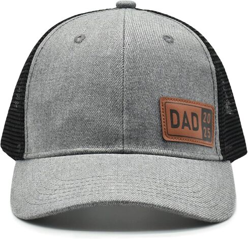 Dad Hat 2025, Gifts for New Dads, Leather Patch Adjustable Daddy Trucker Caps for Father's Day Birthday Gift in Saudi Arabia